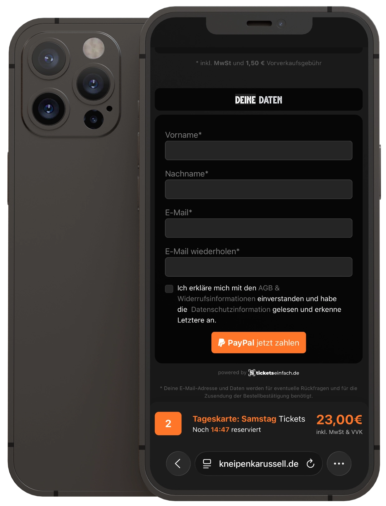 ticketseinfach.de Ticketshop auf dem Smartphone
